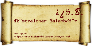 Östreicher Balambér névjegykártya